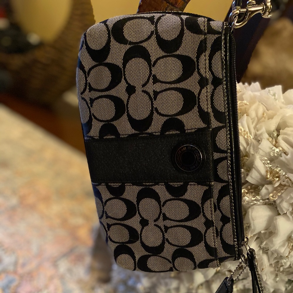 Signature Canvas Colorblock Small Wristlet - image 1